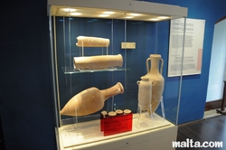 Amphora collection in the Domus Romana Museum of Rabat