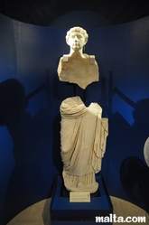 Marble Statue inside the Domus Romana Museum of Rabat