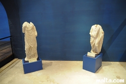 Marble statues in the Domus Romana Museum of Rabat