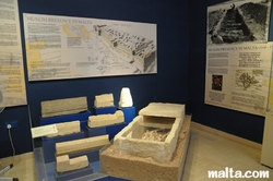 Tomb and information inside the domus Romana in Rabat