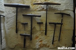 Different tools displayed at ta kola windmill xaghra gozo.