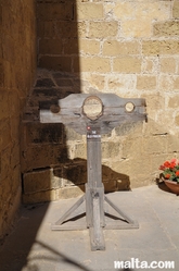 pillory at the old prison museum in Gozo