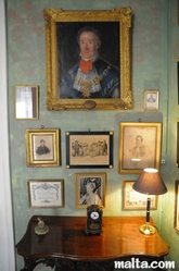 painting and decoration inside the green room of the Casa Rocca Piccola in valletta