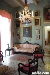 The Green Room inside the Casa Rocca Piccola in valletta
