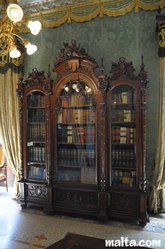 bookshelf in Palazzo Parisio
