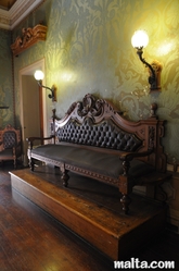 leather bench in Palazzo Parisio