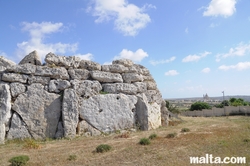 external wall of Ggantija Temple Xaghra Gozo