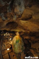 Big Stalagmite in the Ghar Dalam Cave in Birzebbuga