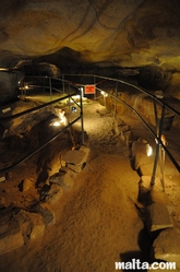 Dead end of the Ghar Dalam Cave in Birzebbuga