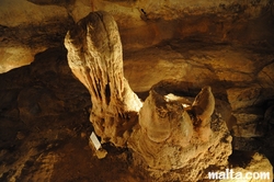 Geological phenomenon inside the Ghar Dalam Cave in Birzebbuga