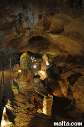 stalagmites in the Ghar Dalam Cave in Birzebbuga