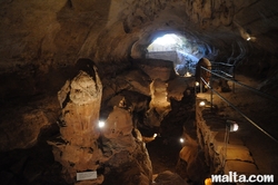 View from inside the Ghar Dalam Cave in Birzebbuga