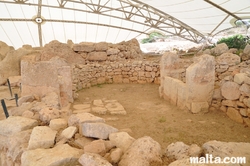 third temple of equinoce and solstice orientated doorway at Mnajdra Temples near Qrendi
