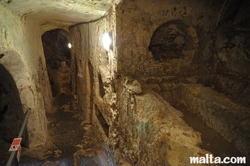 carved graves in the St Paul's Catacombs in Rabat