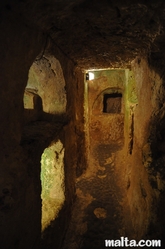 different rooms in the St Paul's Catacombs in Rabat