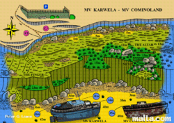 Graphical representation of MV Karwela & Cominoland