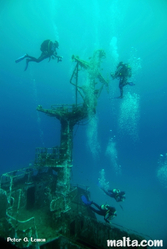 Divers exploring the P29 Divers exploring the P29