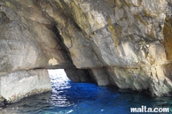 blue grotto and iridescent water