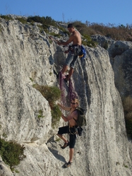 climbing and absailing gozo