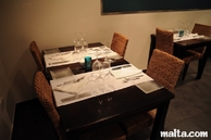 details of the table inside Serafino Restaurant