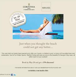 corinthia open weekend corinthia open weekend