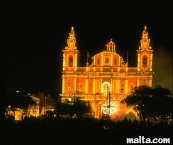 Floor firework festival in floriana