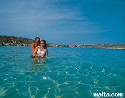 Water of the blue lagoon in comino Water of the blue lagoon in comino